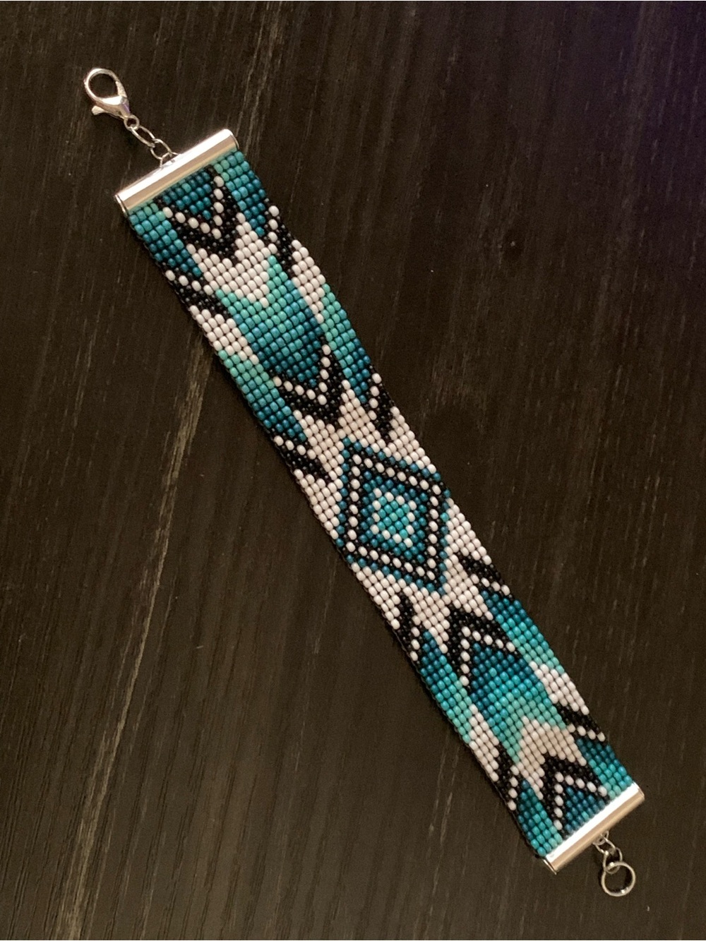 NWOT Handmade ‘Reflection’ Seed Bead Cuff Bracelet - 8”